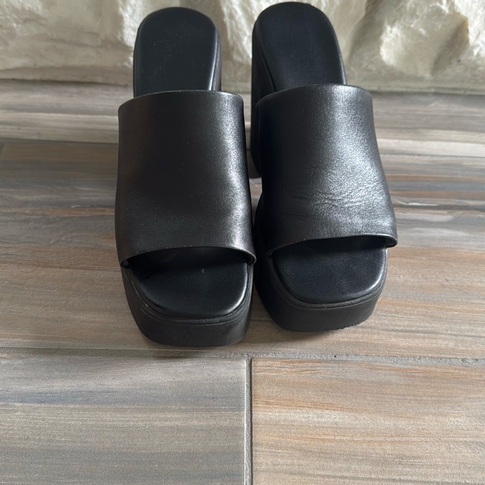 Aldo Black Platform Mules